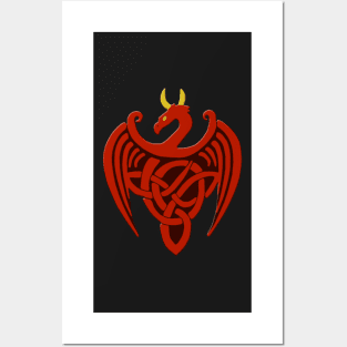 Red Celtic Dragon Posters and Art